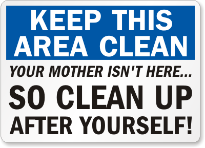 Bathroom Cleaning Signs