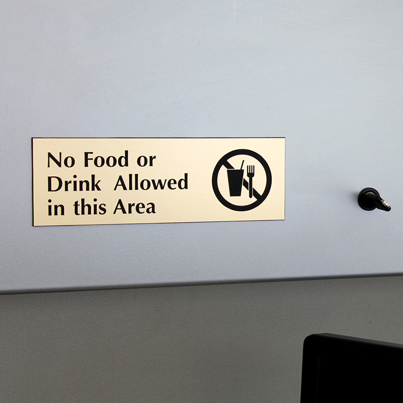 No Food, Drinks Allowed Engraved Sign With Graphic Online, Sku: Se-2803