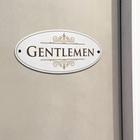 Gentlemen's bathroom symbol on textured surface
