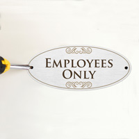 Employees only symbol textured surface