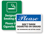 Funny Do Not Drop Cigarette Butts on Ground Sign, SKU: K2-1867