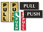 4Set Push Pull Door Sign 2x5 PVC Adhesive Horizontal Pull Push Sticker  Silver
