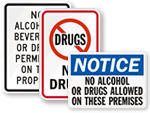 Liquor On Premises Immediate Dismissal OSHA Notice Safety Sign MACC808