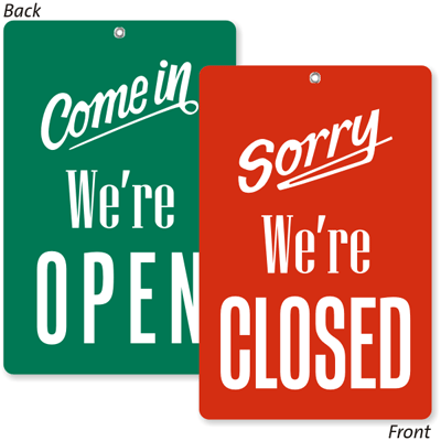 Sandleford Open/Closed Sign 225 x 300mm