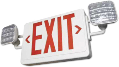 Combo LED Exit Sign with Adjustable Lamp Heads