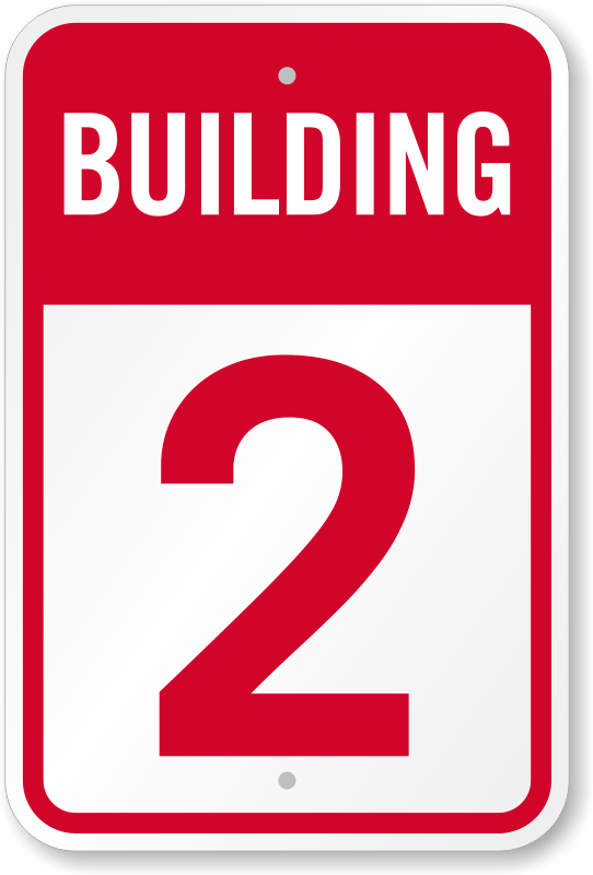 Building Number 1 Sign, SKU: K-0332-1