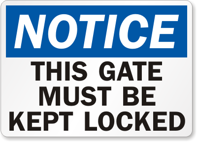 Lock Doors Signs