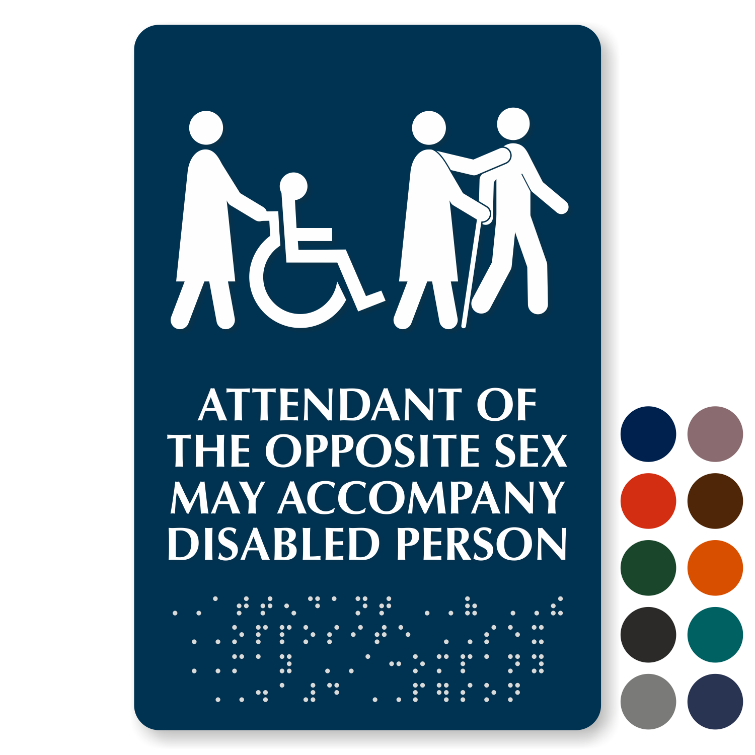 Attendant Of Opposite Sex Accompany Disabled Person Sign, SKU: SE-6286