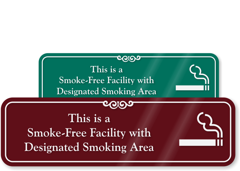 Designated Smoking Area Sign - ShowCase™ Wall Engraved Sign, SKU - SE-2937