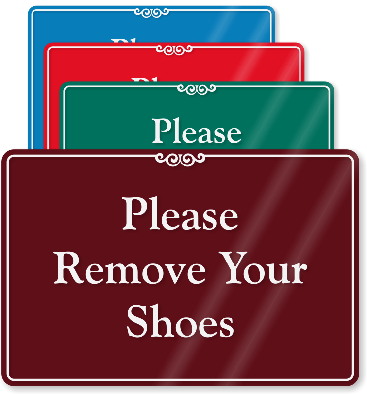 Remove Your Shoes ShowCase™ Wall Sign - Office Sign, SKU - SE-2923