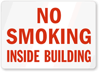 No Smoking Labels - No Smoking Inside Building, SKU: S-9648