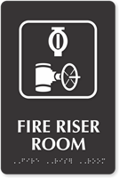 Custom in Case of Fire Pull Alarm Braille Sign by BannerBuzz