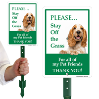 Pets Please Stay Off The Grass Thank You Sign