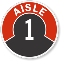 Floor sign for aisle ID 1